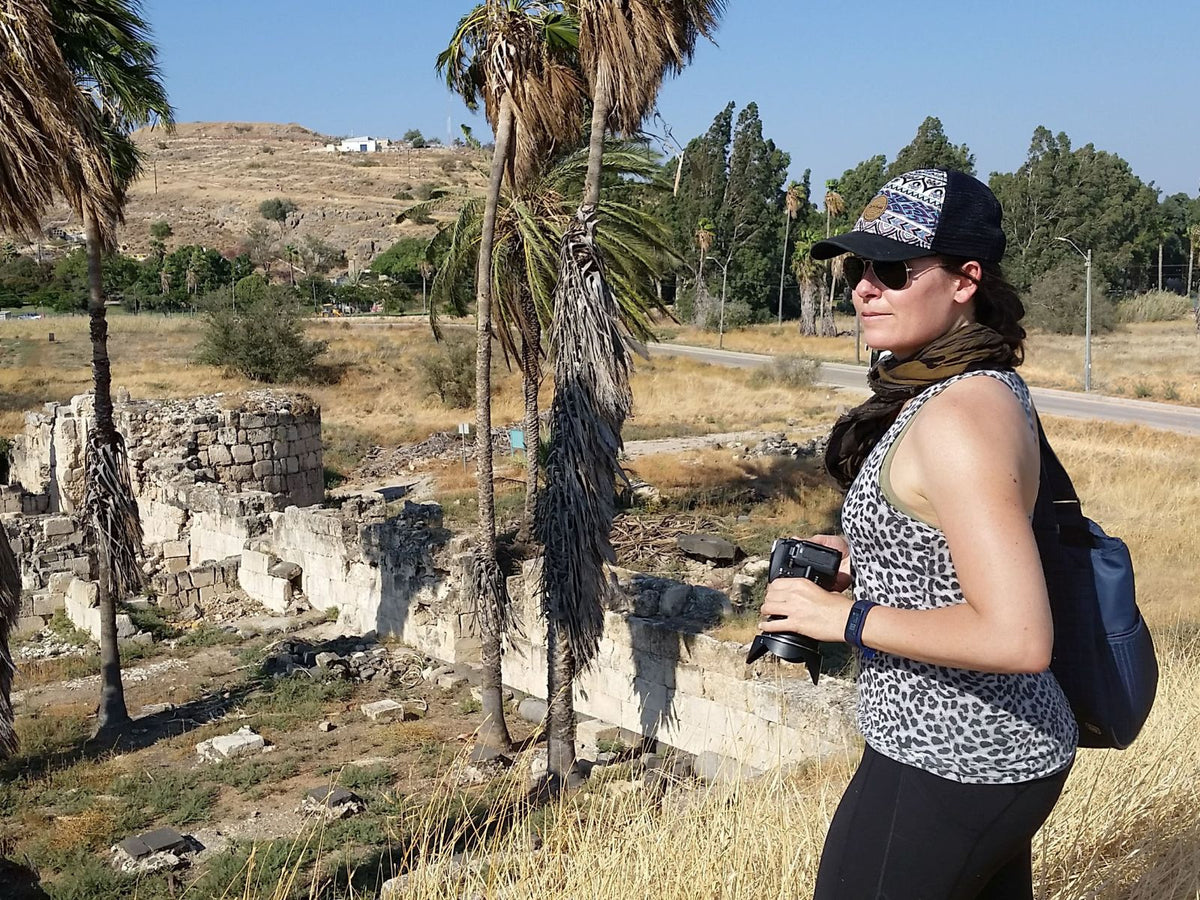 Veronica doing archaeological research for her dissertation at a ruined fort